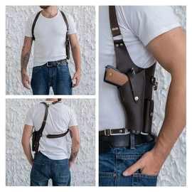 跨境欧美复古皮革背带腋下挎包男士户外枪包万圣节cosplay道具