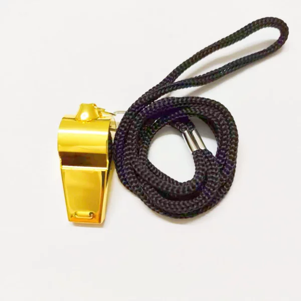 genuine goods 304 Stainless Steel Golden Whistle Field Survival Hanging Neck Whistle Game Referee Command Whistle Color Preservation Plating