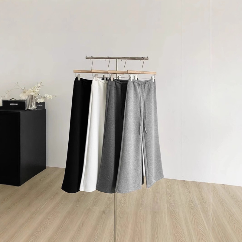 2025 Spring/Summer New Korean Style Petite Casual Versatile Solid Color High-Waisted Loose Straight Floor-Length Trousers for Women Trend 2025 Spring/Summer New Korean Style Petite Casual Versatile Solid Color High-Waisted Loose Straight Floor-Length Trousers for Women Trend