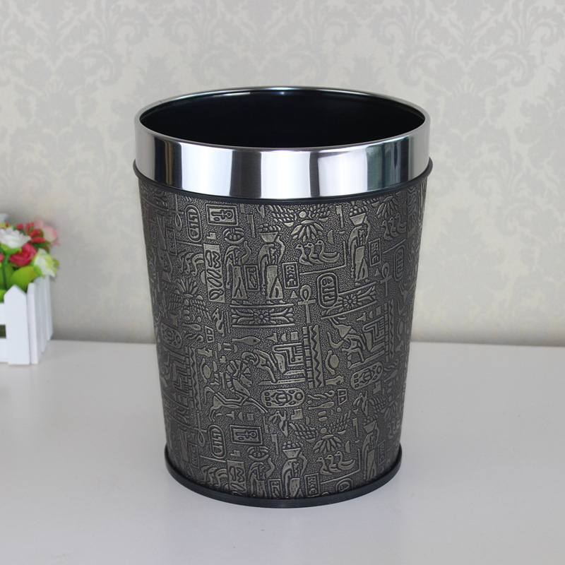 Directo de fábrica gran cubo de basura de cuero cónico creativo hogar cocina baño sala de estar cubo de basura Hotel