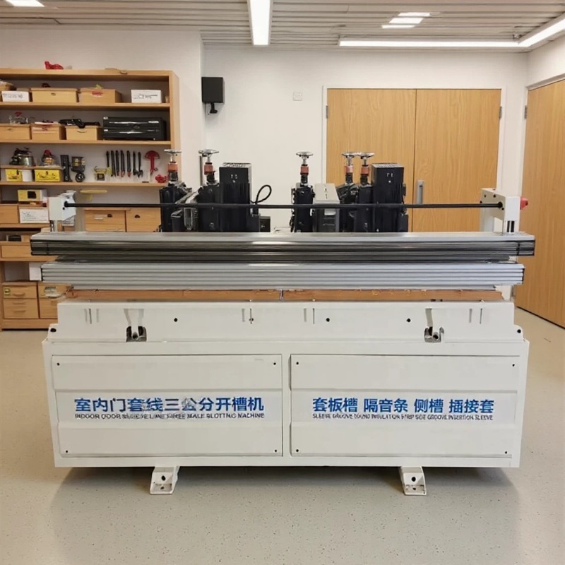 无缝拼接3.2米双母v型槽铣槽机 一键切换 硅酸钙板门套线开槽机