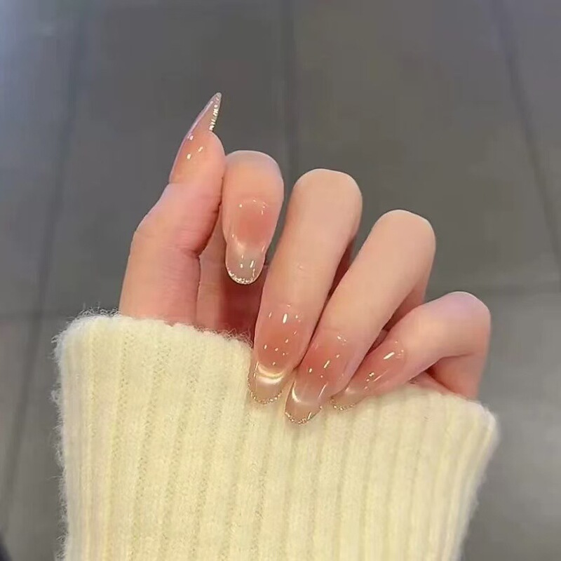 Hand-Dressed Armor Spring and Summer New White Moonlight French Blush Cat's Eye Armor Pure Elegant Simple All-Match Manicure Hand-Dressed Armor Spring and Summer New White Moonlight French Blush Cat's Eye Armor Pure Elegant Simple All-Match Manicure