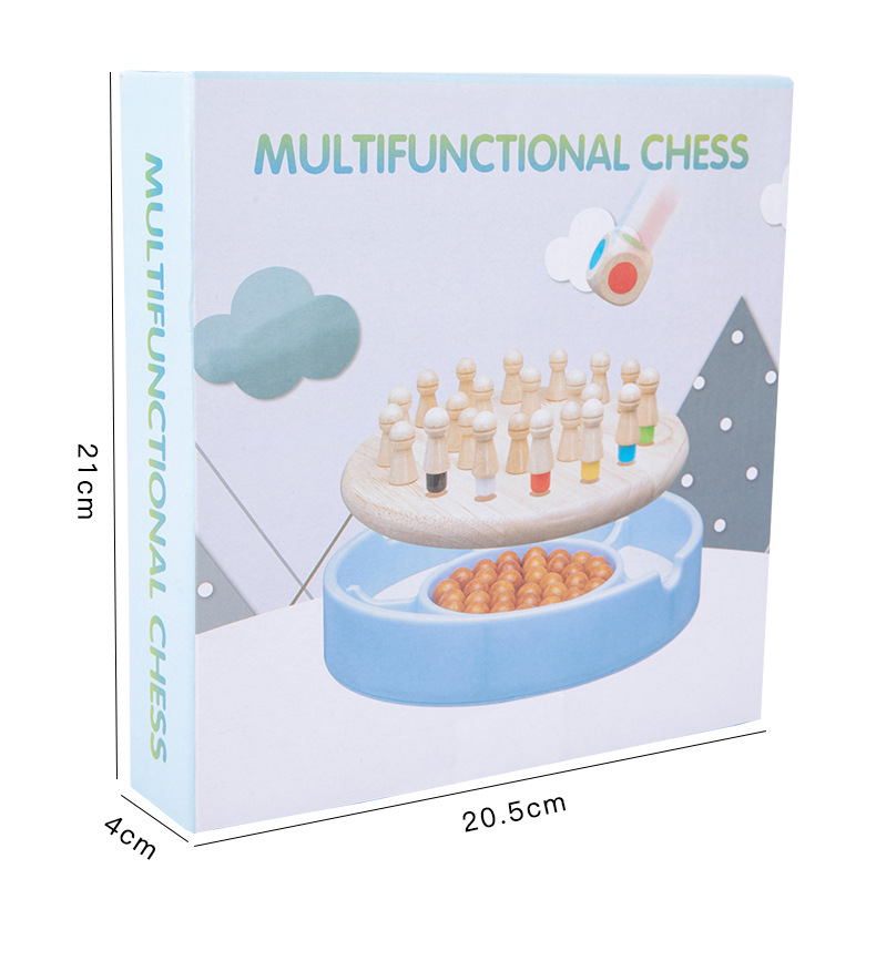 Multifunctional Wooden Desktop Memory Game Chess Children Educational Toy display picture 2