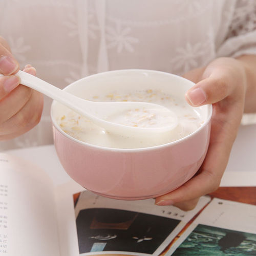 Nordic Glazed Ceramic Bowl Household Soup Bowl Rice Bowl Oat Bowl INS Dessert Bowl Creative Tableware Gift Wholesale