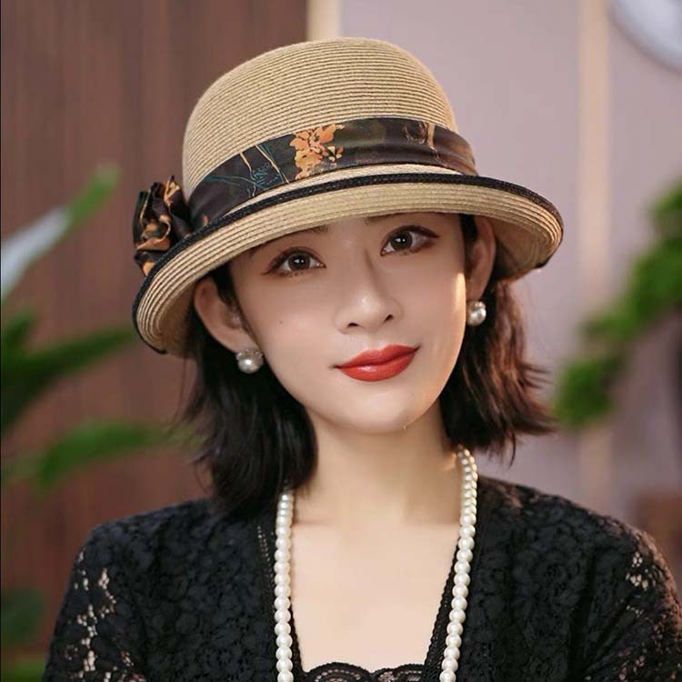 여성을 위한 새로운 패셔너블한 리본 밀짚모자, 한국식 얼굴이 보이는 작은 큰 머리 둘레, 해변 휴가용 태양 보호 모자