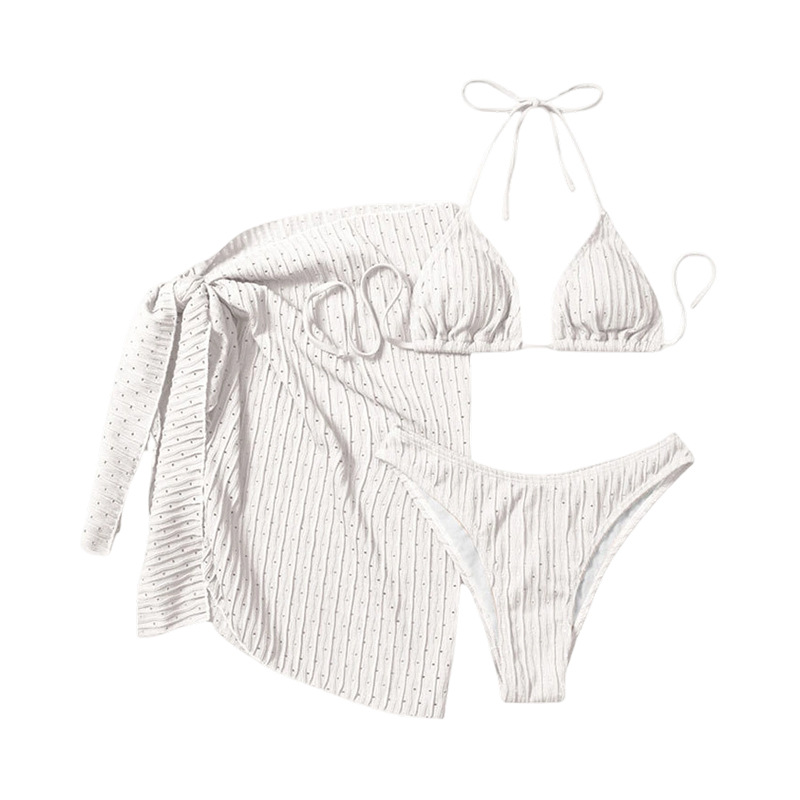 Traje de Baño Bikini de 3 Piezas para Mujer de Poliéster para Natación y Vacaciones