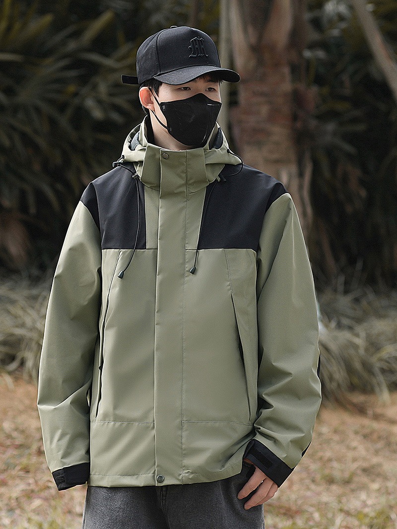 Beijia Mismo estilo primavera y otoño chaqueta impermeable a prueba de viento pareja de hombres al aire libre de una sola capa a juego ropa de montañismo de moda mujer