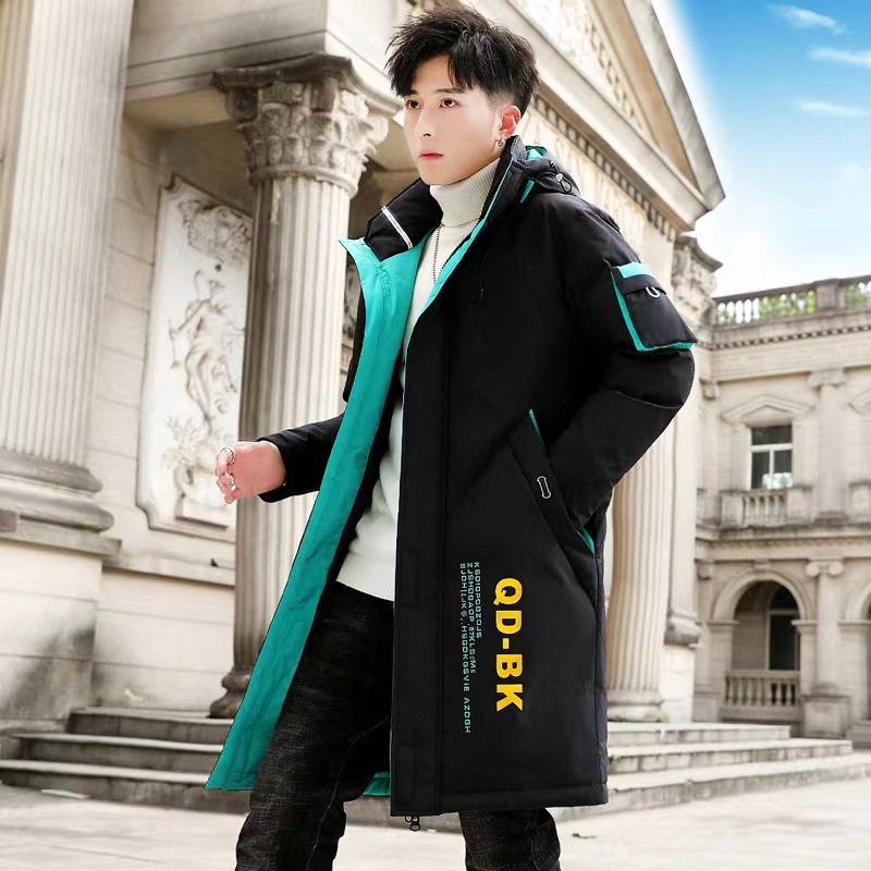 一件代发 冬季中长款棉衣加厚外套韩版潮流男学生保暖棉袄
