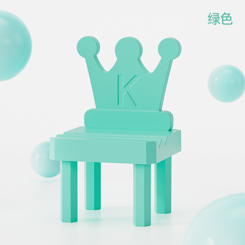 Venta directa de fábrica, regalos promocionales creativos de plástico, silla de dibujos animados, soporte para teléfono móvil de escritorio, soporte para teléfono móvil, se puede imprimir LOGO