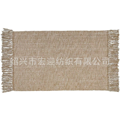 New cross-border foreign trade twill multi-colored tassel rug, bedroom bedside rug, cotton-woven rug, entrance and living room rug (Avtomobil döşəmə paspasları) - twill-khaki-tassels-60x90cm