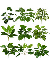 立体绿色假植物花墙仿生人造龟背叶鸭脚木装饰桌面小摆件