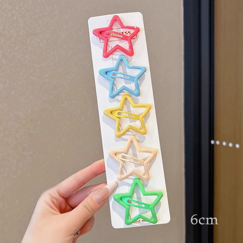 Color para niños lindo pequeño bb clip niña flequillo clip de cabello roto horquilla para bebé tocado de niña estrella horquilla