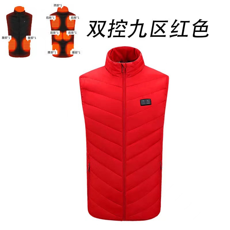 Transfronterizo nuevo Distrito 9 calefacción hombres y mujeres calefacción chaleco invierno cálido inteligente carga calefacción chaleco fábrica al por mayor