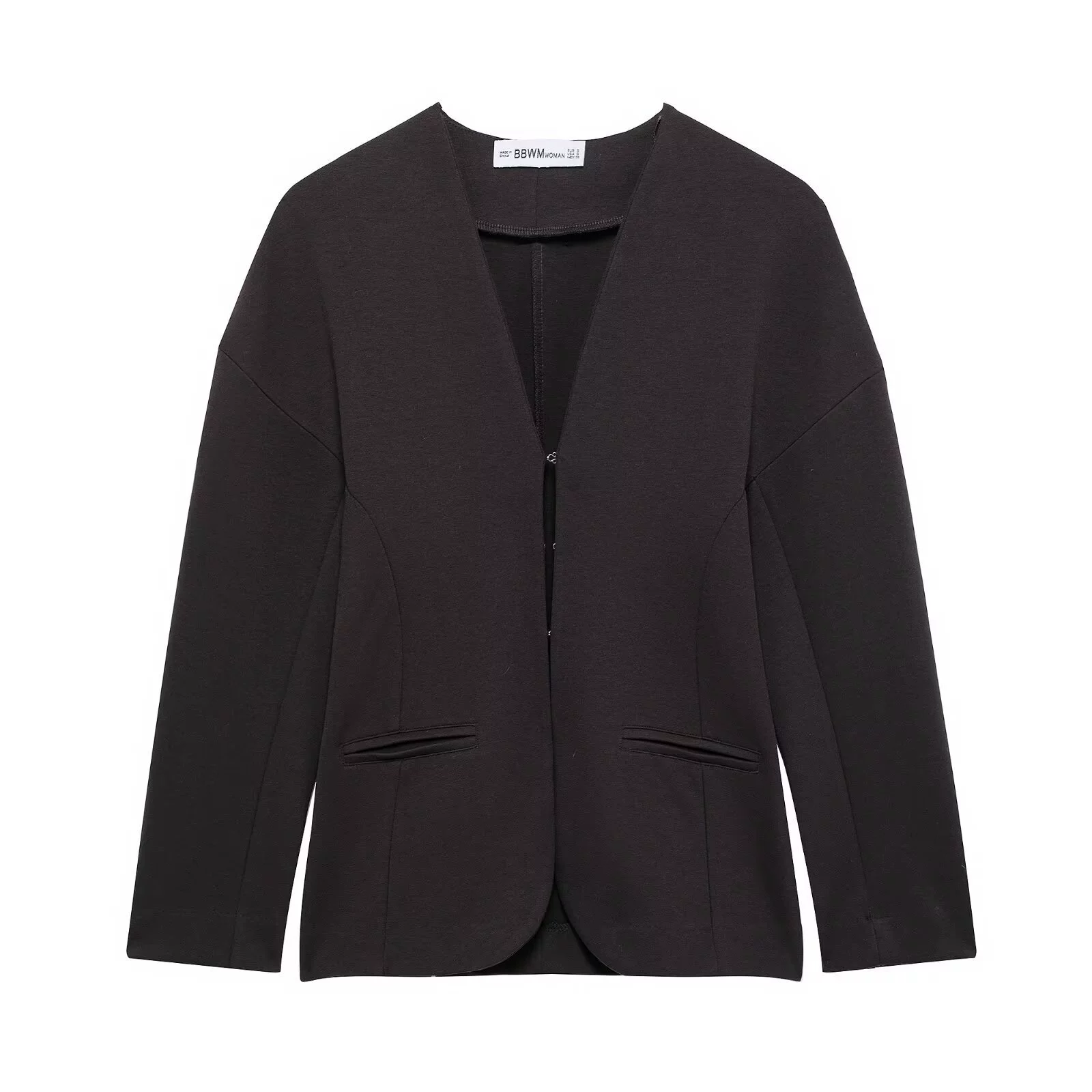 Трансграничная оптовая торговля женская одежда 2025 европейский и американский стиль новая мода V-образный вырез двухсторонняя ткань свисающее плечо пиджак B6032