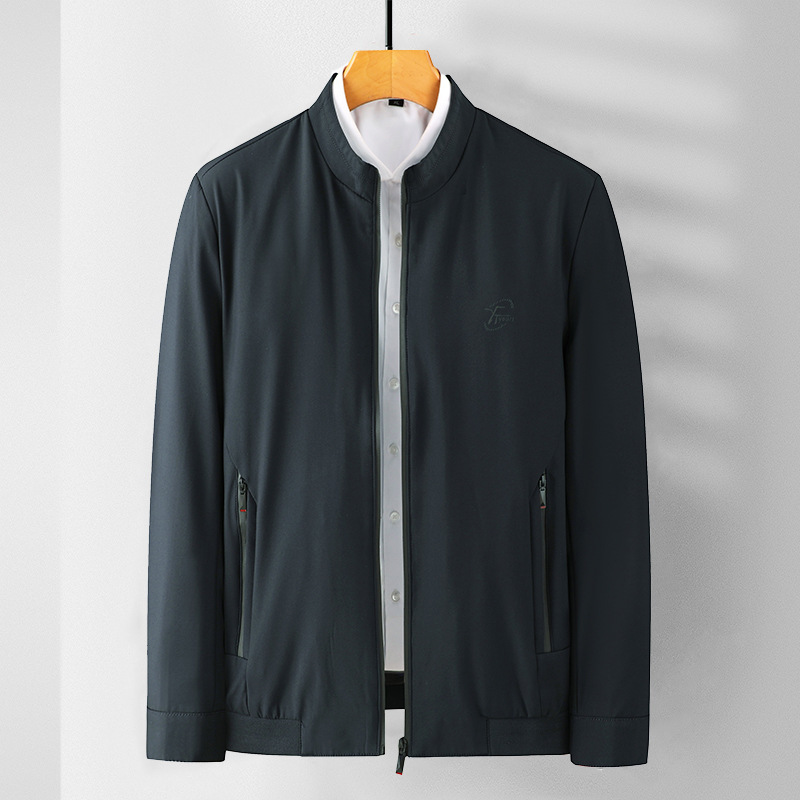 Stand Collar Jacket for Men 2026 Spring and Autumn Casual Thickened Jacket Thin Style Middle-Aged Men's Outerwear Business Casual
