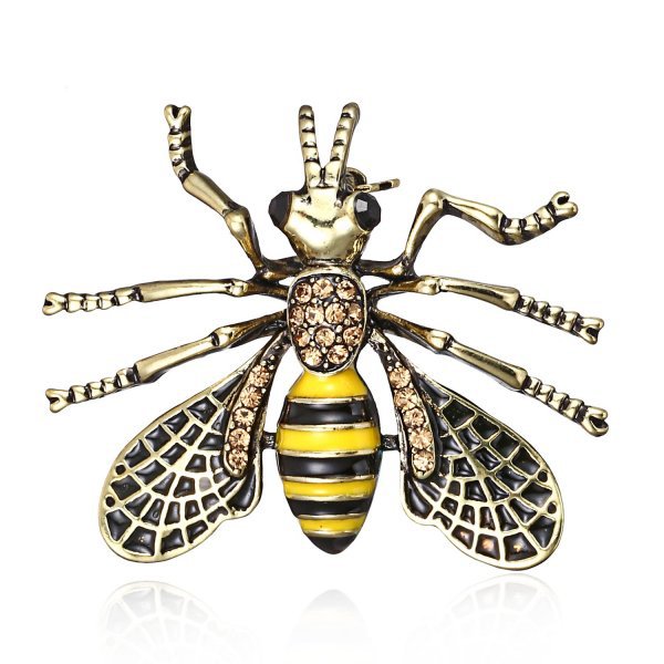 Cartoon Style Cute Animal Insect Bee Alloy Enamel Plating Inlay Rhinestones Unisex Brooches display picture 6