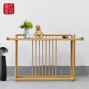 Paint-Free Strip Case Entrance Table Pure Solid Wood Modern Offering Table New Chinese Zen Style Strip Table Shrine Strip Table Old Elm Furniture