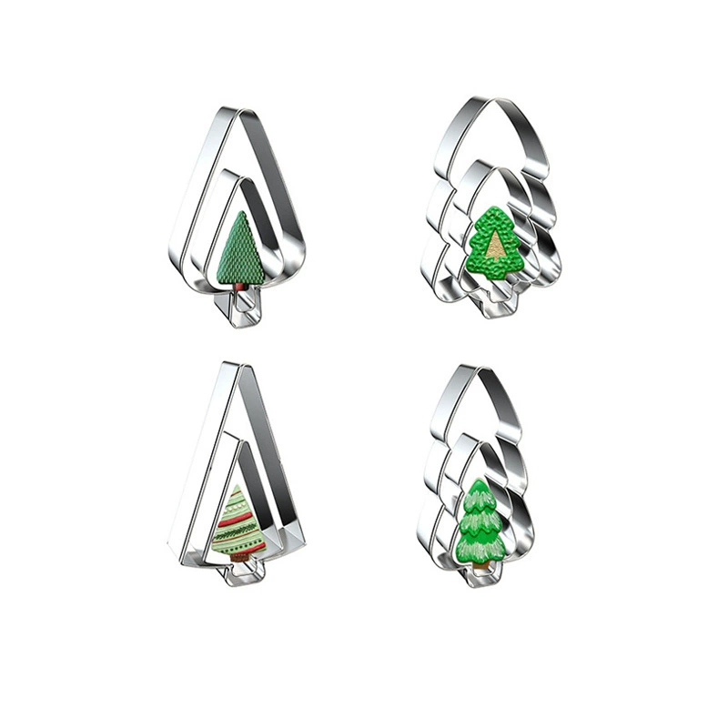 Форма для печенья из нержавеющей стали, рождественская елка, маленькая большая форма для торта, рисовый шарик, фруктовая помадка, форма для выпечки