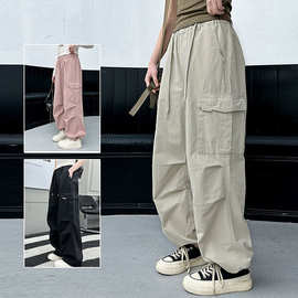 女大童裤子夏季2024新款青少年女休闲宽松女童工装裤薄运动裤潮品