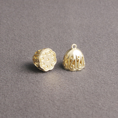 Pure brass hollow lotus calabash Bagua goldfish DIY keychain pendant mini pendant small copper ware wholesale