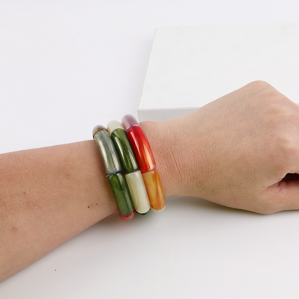 25g Weight Retro Solid Color Acrylic Bangles Wholesale