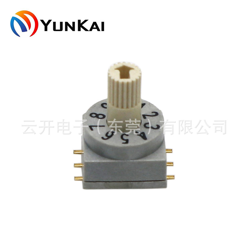 10*10mm贴片 10档 高柄 旋转编码开关 多档位旋钮开关