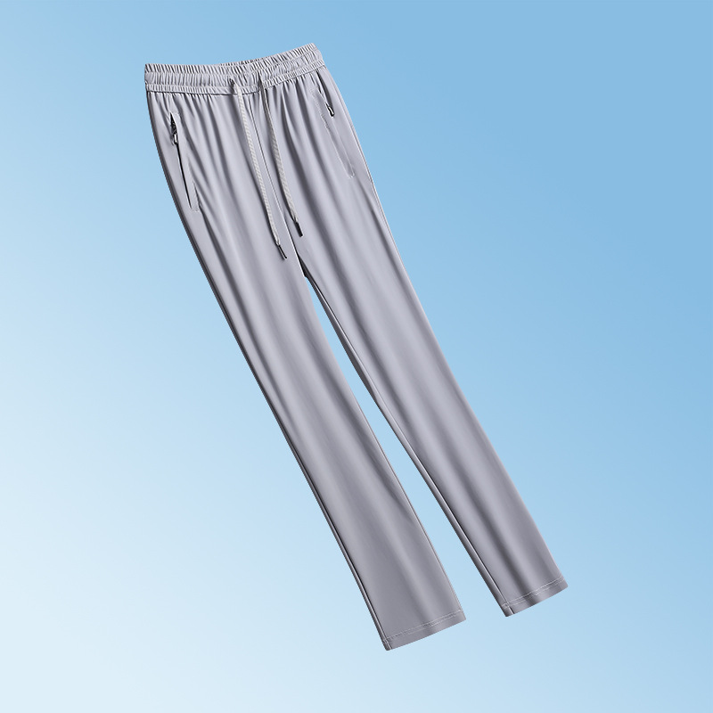 Pantalones de hielo para hombres de verano delgados pie de cinturón grande sensación de caída pantalones casuales para hombres pantalones deportivos de secado rápido fábrica directa
