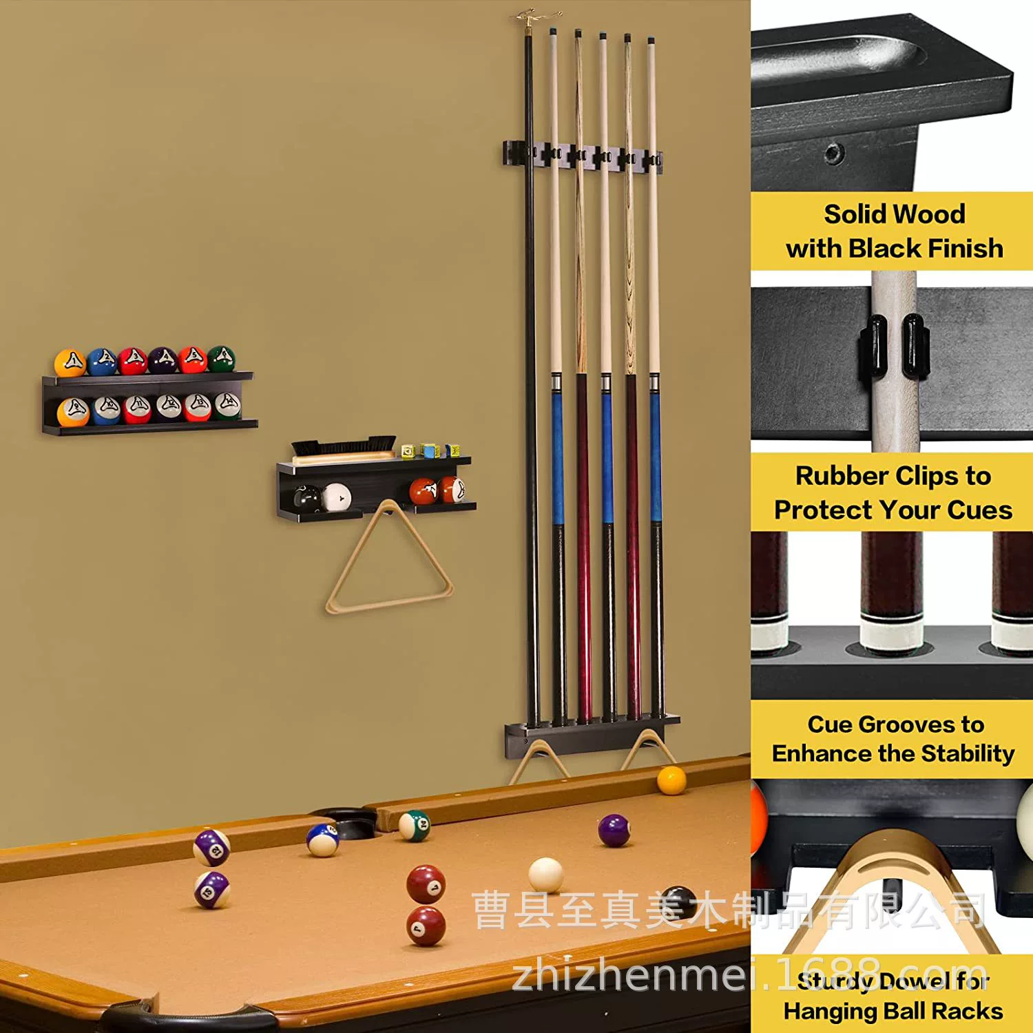 Деревянный настенный держатель для бильярдного кия, подходящий для бильярдного кия, аксессуары для бильярдного кия, держатель для кия из цельного дерева в стиле кантри