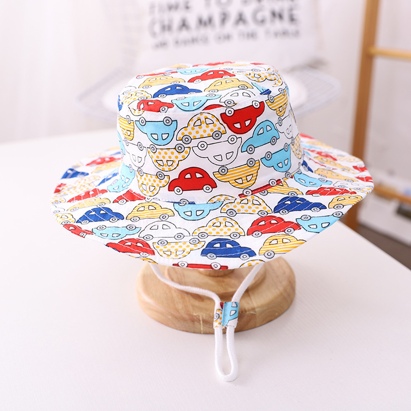 Unisex Cotton Baby Bucket Hat Spring Summer Animal Pattern_voghion.com