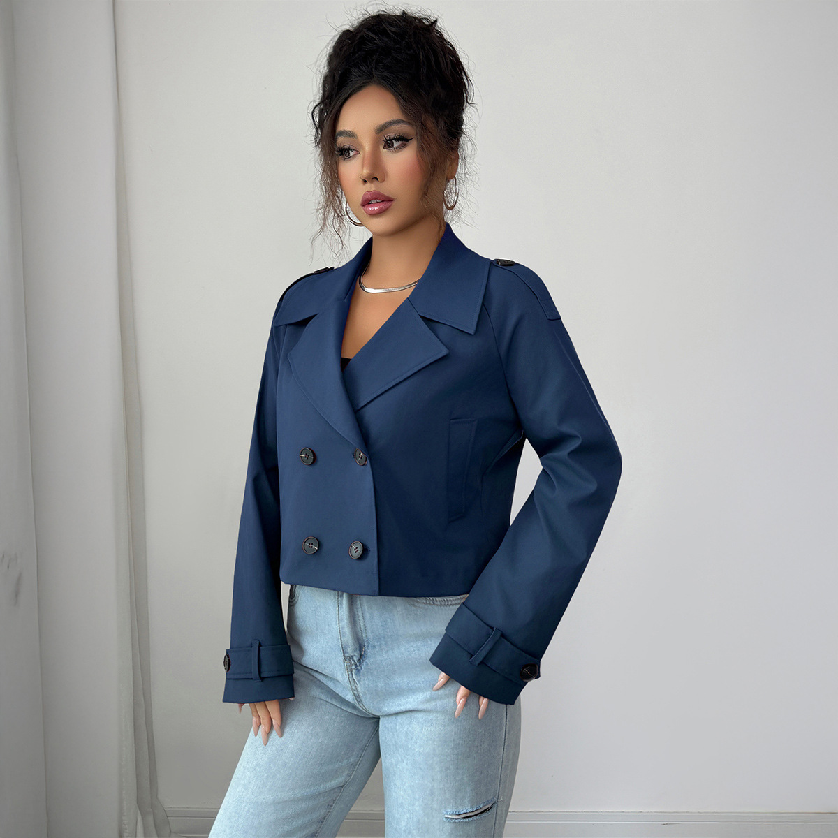 Women's Clothing Long Sleeved Jacket Vest Coat Casual Simple American Style Autumn Winter Clothing_voghion.com