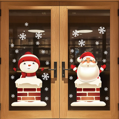 アマゾンクロスボーダークリスマス静電シール装飾ガラスドアはデパートのショーウインドーに貼り付けられています。