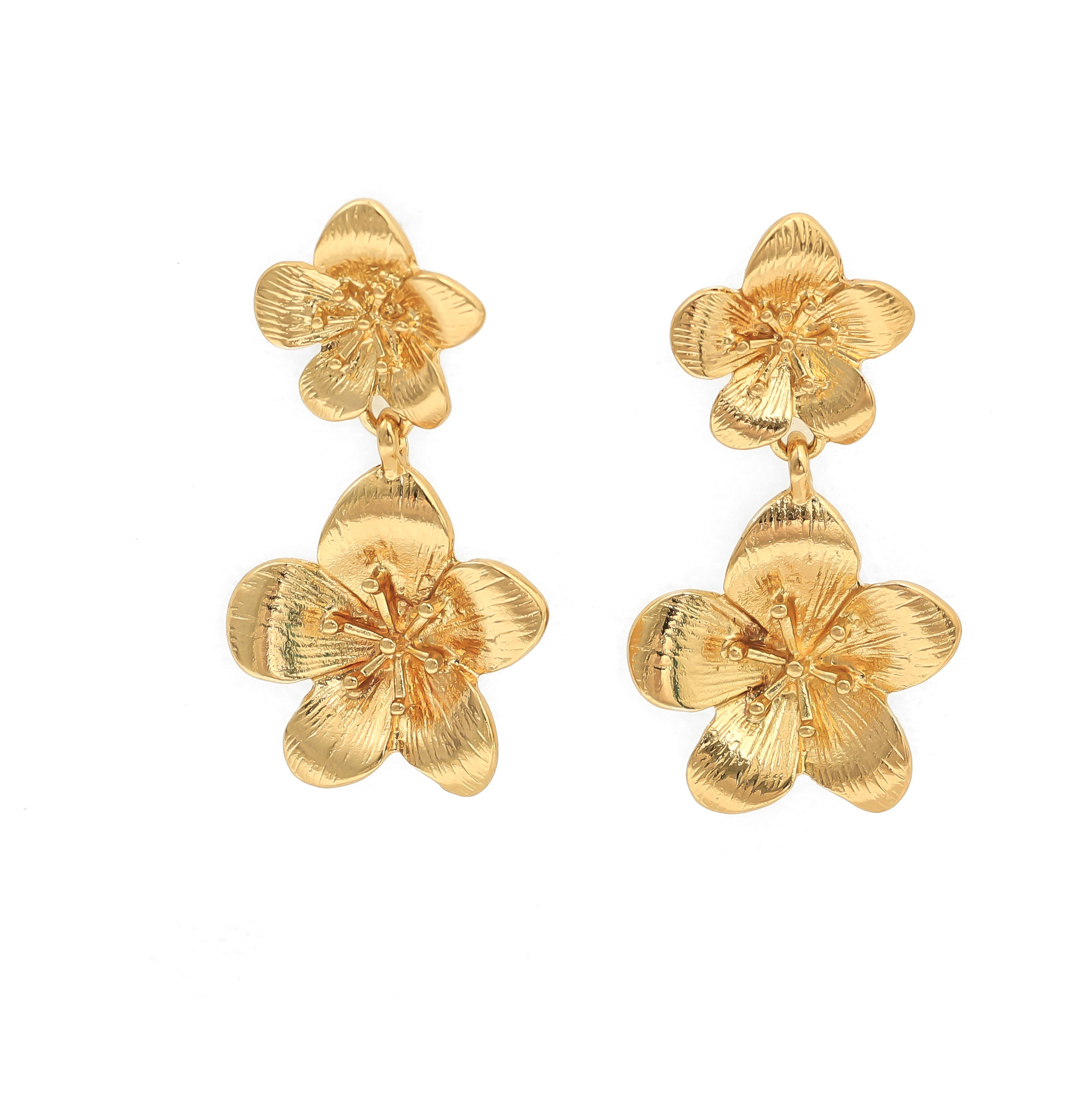 Pendientes de flores exagerados de alta gama transfronterizos europeos y estadounidenses Pendientes de lujo ligero para damas retro de nicho
