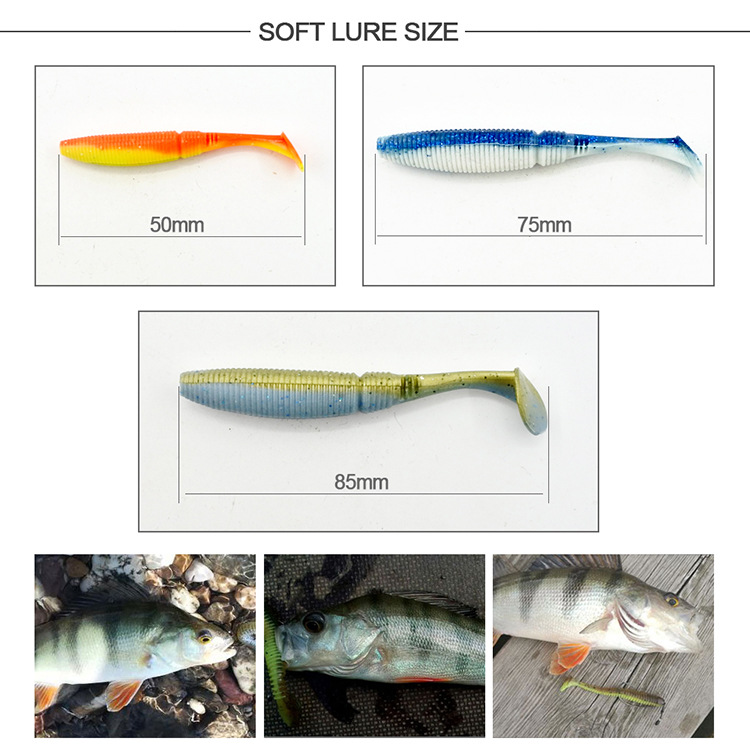 9 Colors Soft Paddle Tail Fishing Lures Fresh Water Bass Swimbait Tackle Gear