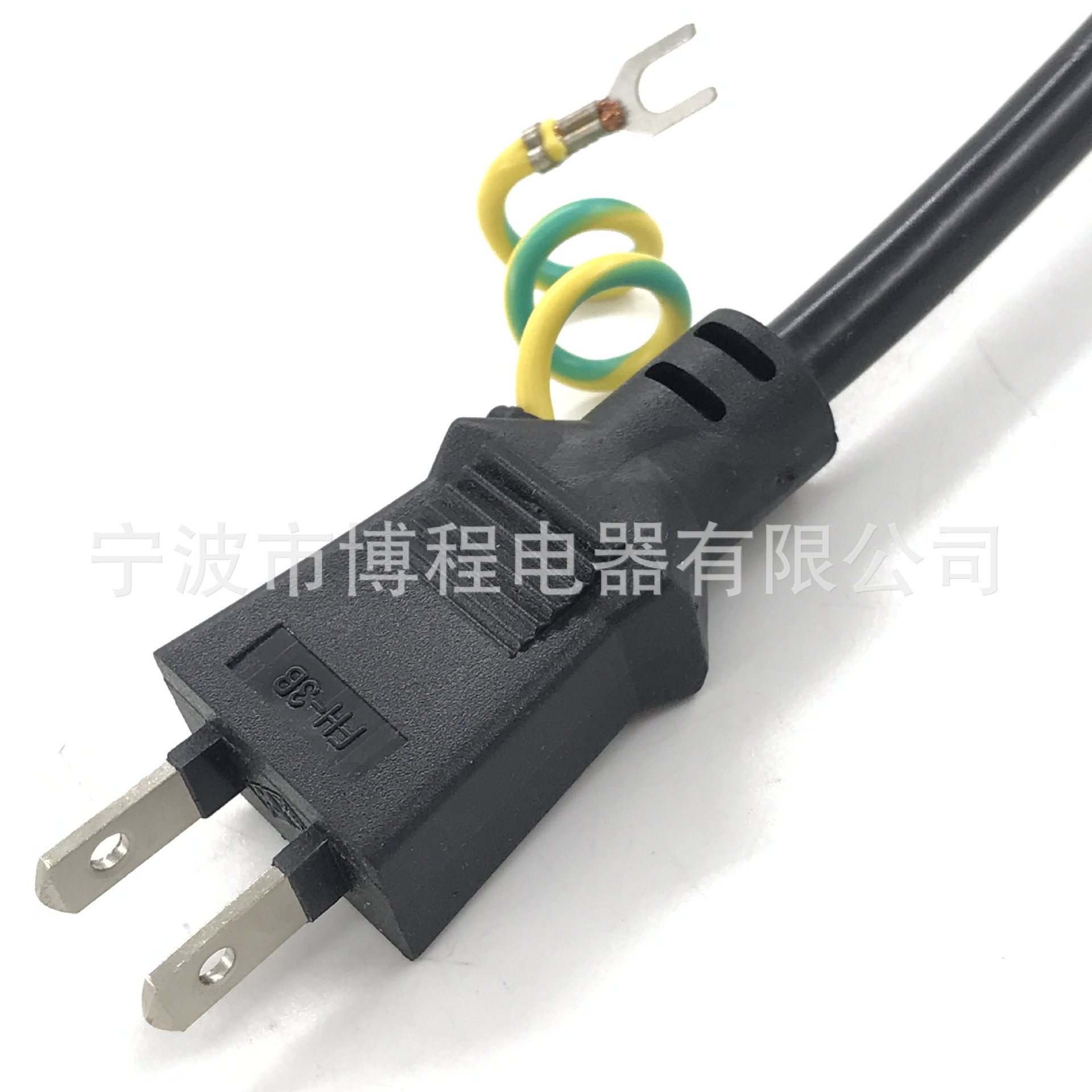 日本电线日本三芯带地线插头两芯PSE插头三芯日本插头带地线鱼夹