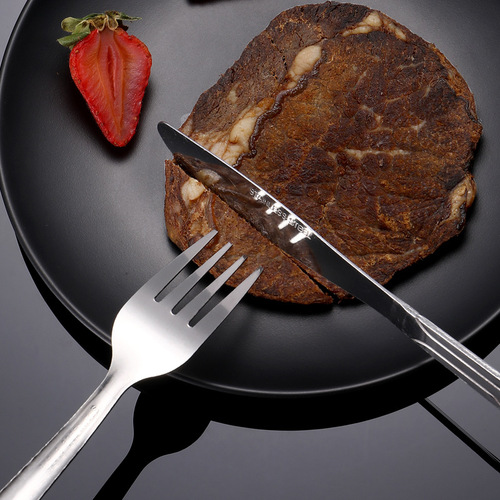 Wholesale creative pattern bead dot stainless steel knife, fork and spoon 5-piece set Steak knife, fork and spoon hotel tableware set