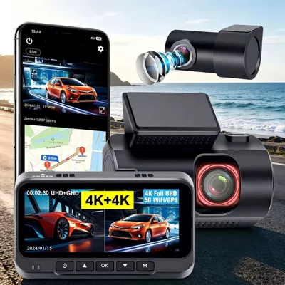 Cardvrcam Front and Rear Dual Recording 4K High-Definition Dash Cam 5g Wifi Car Camera 3.16inch Screens (Driving recorder)