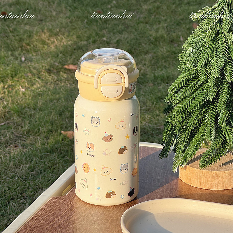 Taza de bebida con pajilla y doble capa, diseño elegante, ideal para regalo