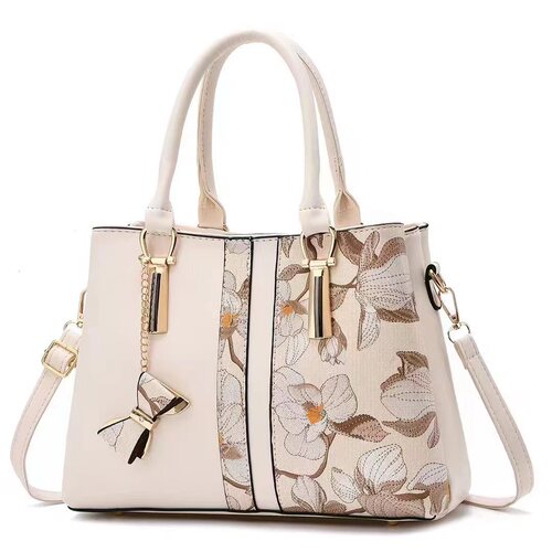 Large Capacity Handbag 2024 New Fashion Embroidered Single Shoulder Bag Single Shoulder Middle-Aged Durable High-Quality Simple Lightweight