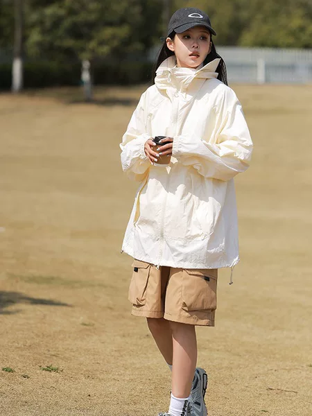 Sunscreen Clothing Women's Fishing Clothes Men's Zipper Loose Couple's Jacket Summer Riding Reflective Night Vision Printing LOGO