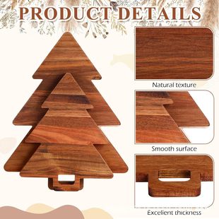 Creative acacia wood chopping board Christmas tree bread board kitchen household cutting board fruit and vegetable cutting mini chopping board