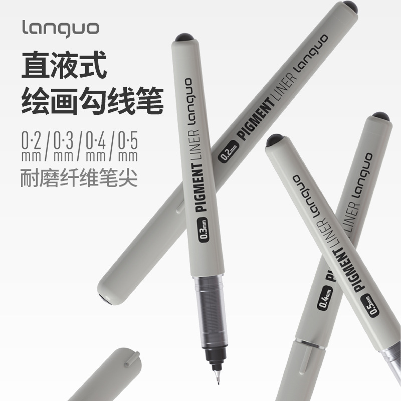 Blue Fruit Direct Liquid Type Fineliner Pen with 0.2mm Fiber Tip, Waterproof, for Hand-Drawn Art, Comics, Design, and Journaling