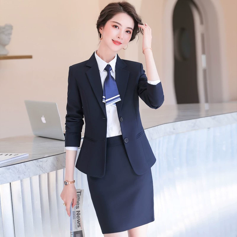2024 Скрыто-синий профессиональный костюм костюм женский костюм