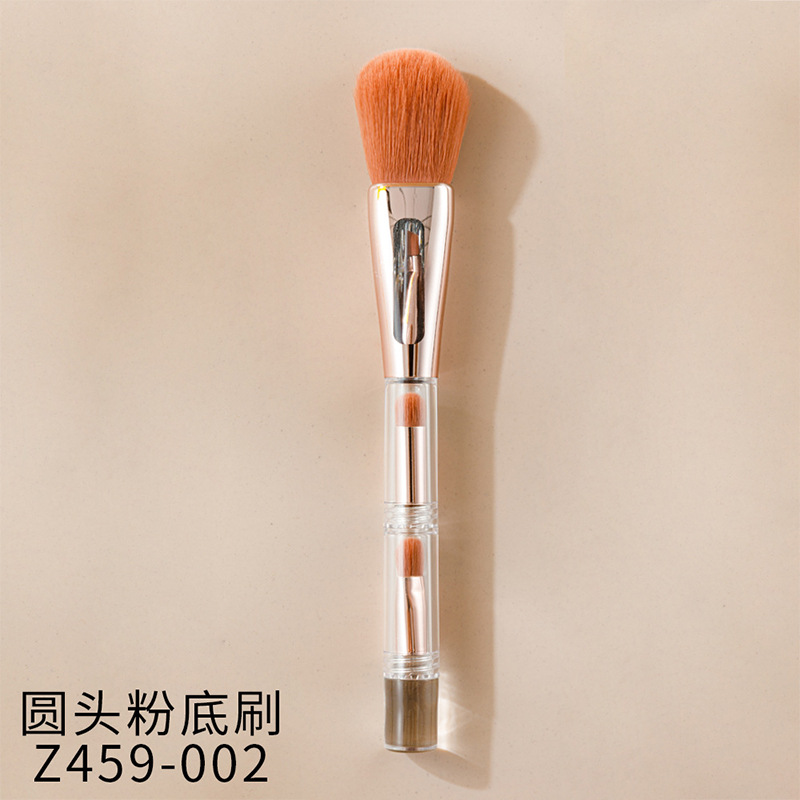 Fábrica de Zhuolia cepillo base personalizado 3 en 1 cepillo de maquillaje herramientas de maquillaje multifuncionales 4 en 1 cepillo de maquillaje