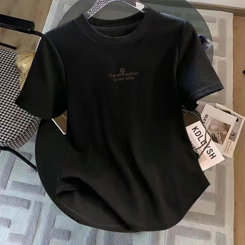 Thirteen Lines レディース ショルダー半袖 Tシャツ レディース 夏用 ネジ付き 年齢軽減 痩身 イレギュラーデザイン ショートトップ|undefined