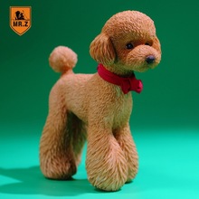 MRZ1/6创意仿真动物模型贵宾泰迪犬可爱狗狗轻奢家居摆件礼品礼物