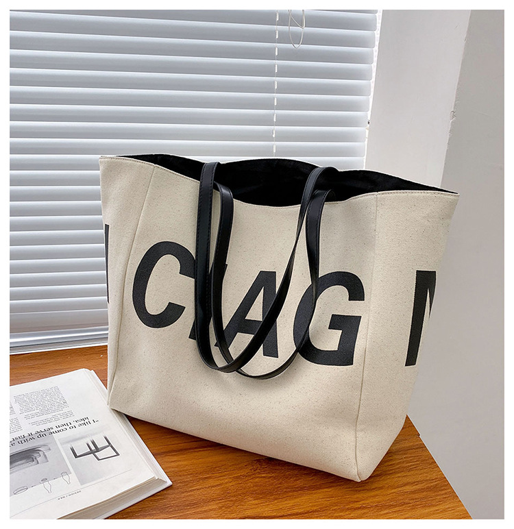 Women's Large Canvas Letter Basic Classic Style Open Tote Bag display picture 19