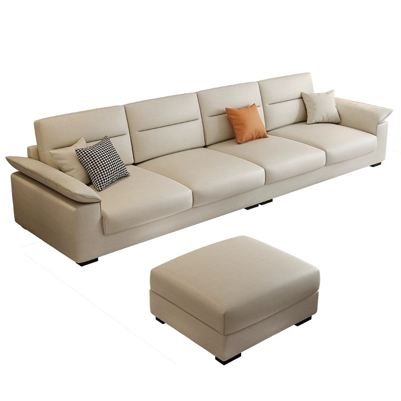 Sofá de tela estilo nórdico para apartamentos pequeños, combinación de chaise longue de tela tecnológica de alta gama para casas de alquiler.