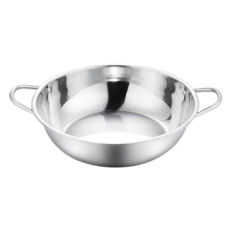 304 Stainless Steel Hot Pot Restaurant Mandarin Duck Pot Clear Soup Pot Small Fat Sheep Hot Pot with Lid Large Hot Pot Special Pot