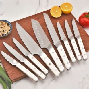 Foreign Trade Export Set Knife Abs White Handle Slicing Knife Japanese Knife Kitchen Knife Santoku Knife Steak Knife Multi-Purpose Knife