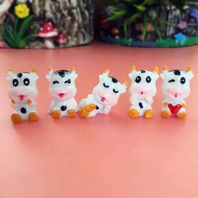 新款牛牛一家创意摆件苔藓微景观造景装饰品可爱小牛玩偶|ms